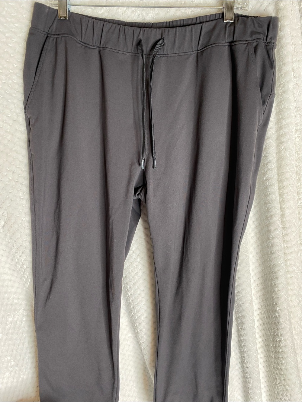 Yogipace Charcoal Gray Drawstring Cropped Pants